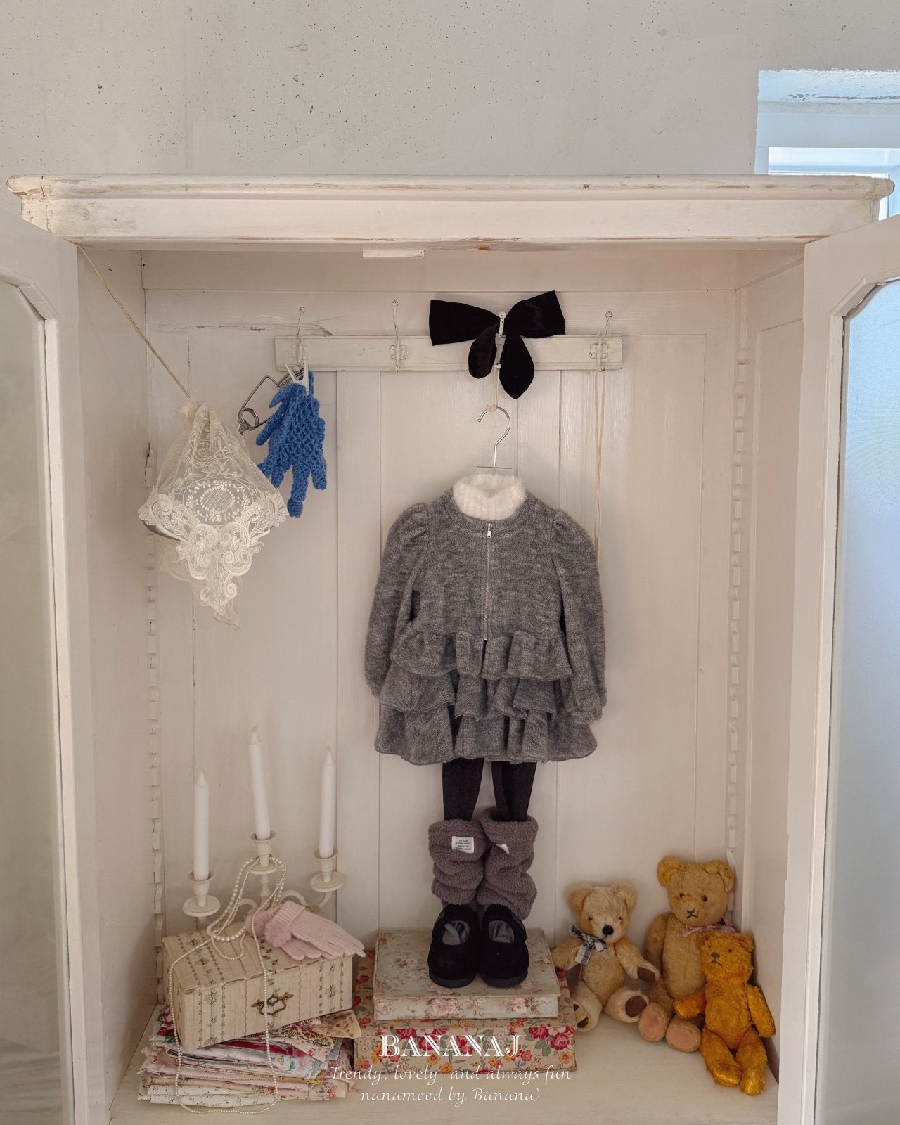 ［BANANAJ］Moeli zip-up cardigan