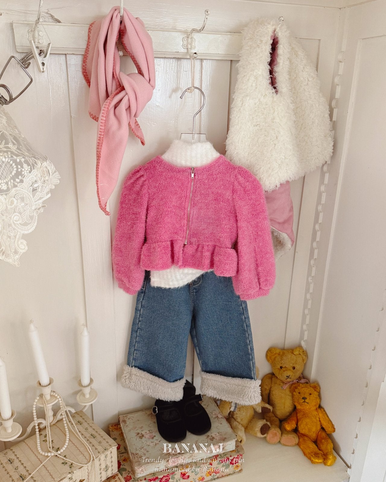 ［BANANAJ］Moeli zip-up cardigan