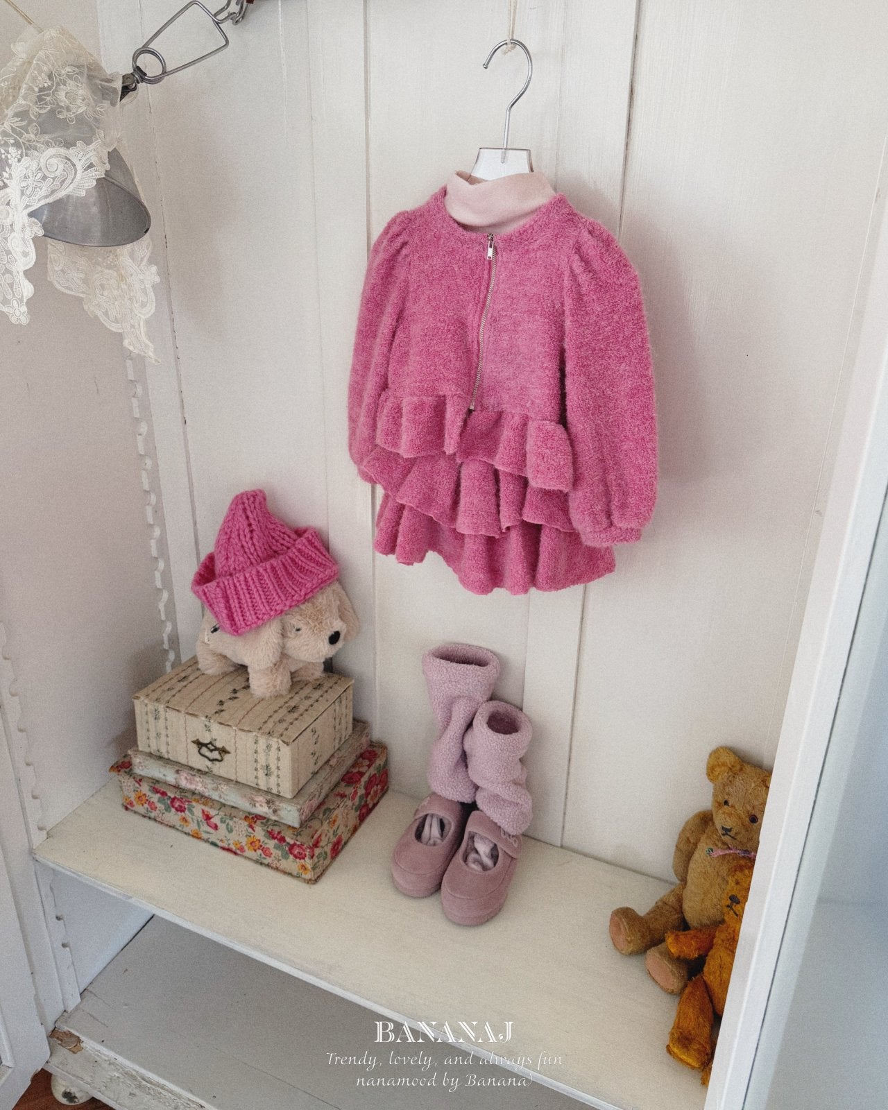 ［BANANAJ］Moeli zip-up cardigan