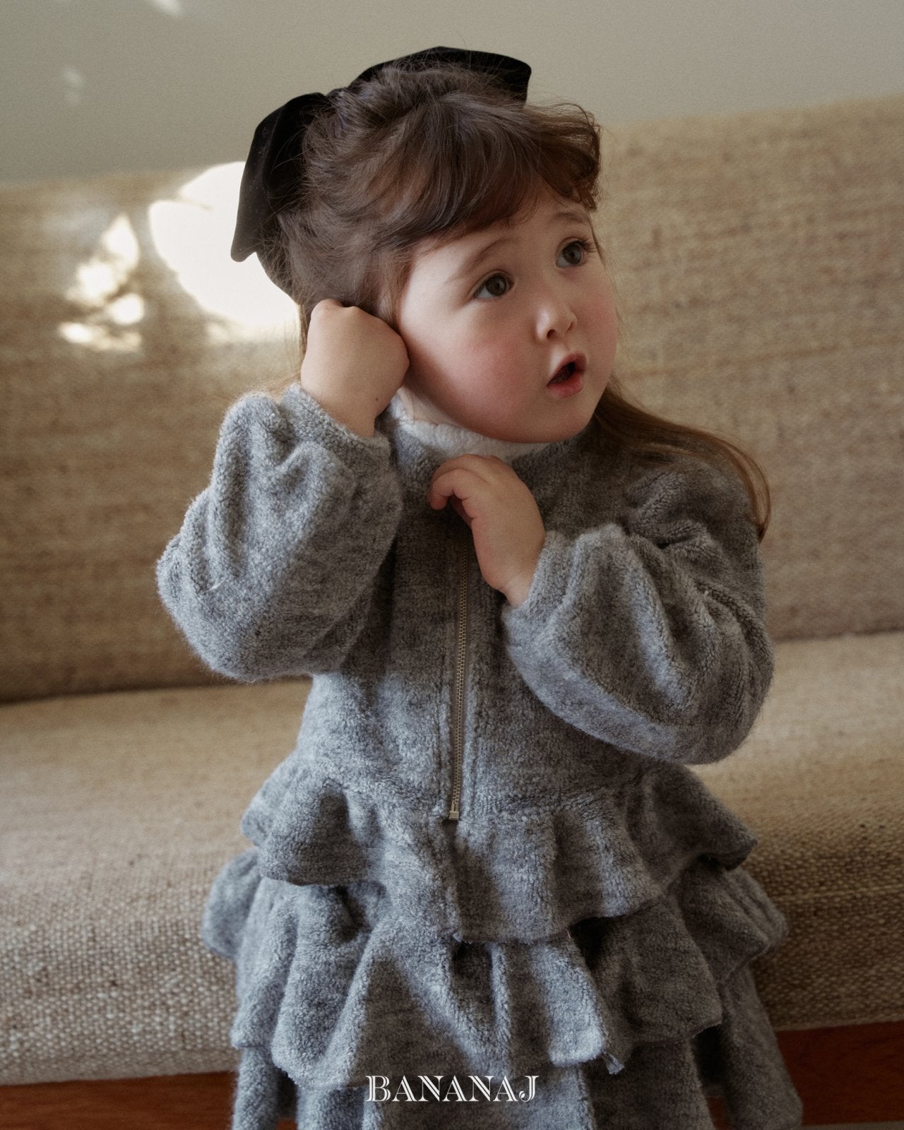 ［BANANAJ］Moeli zip-up cardigan