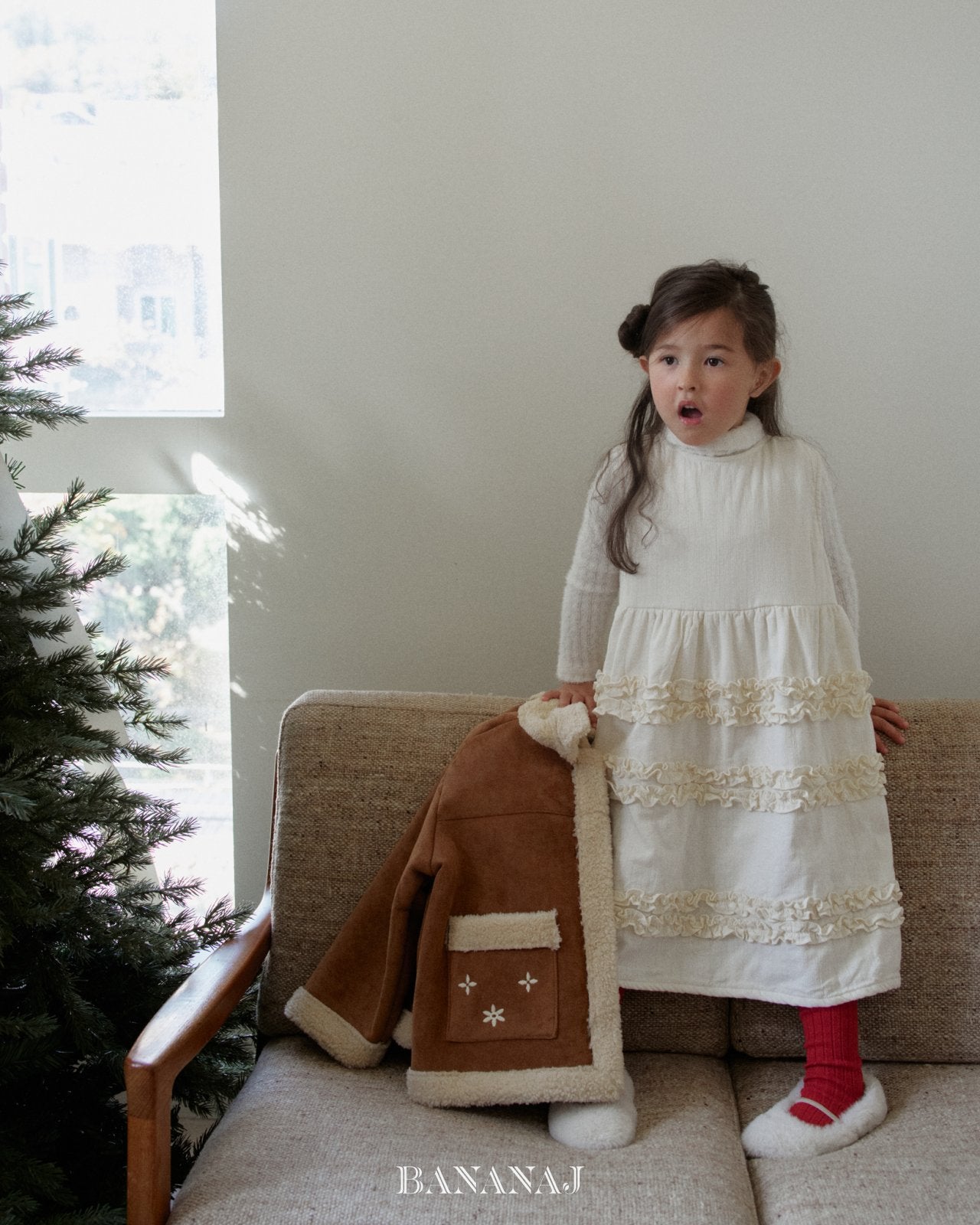 ［BANANAJ］Sherbet frill one-piece