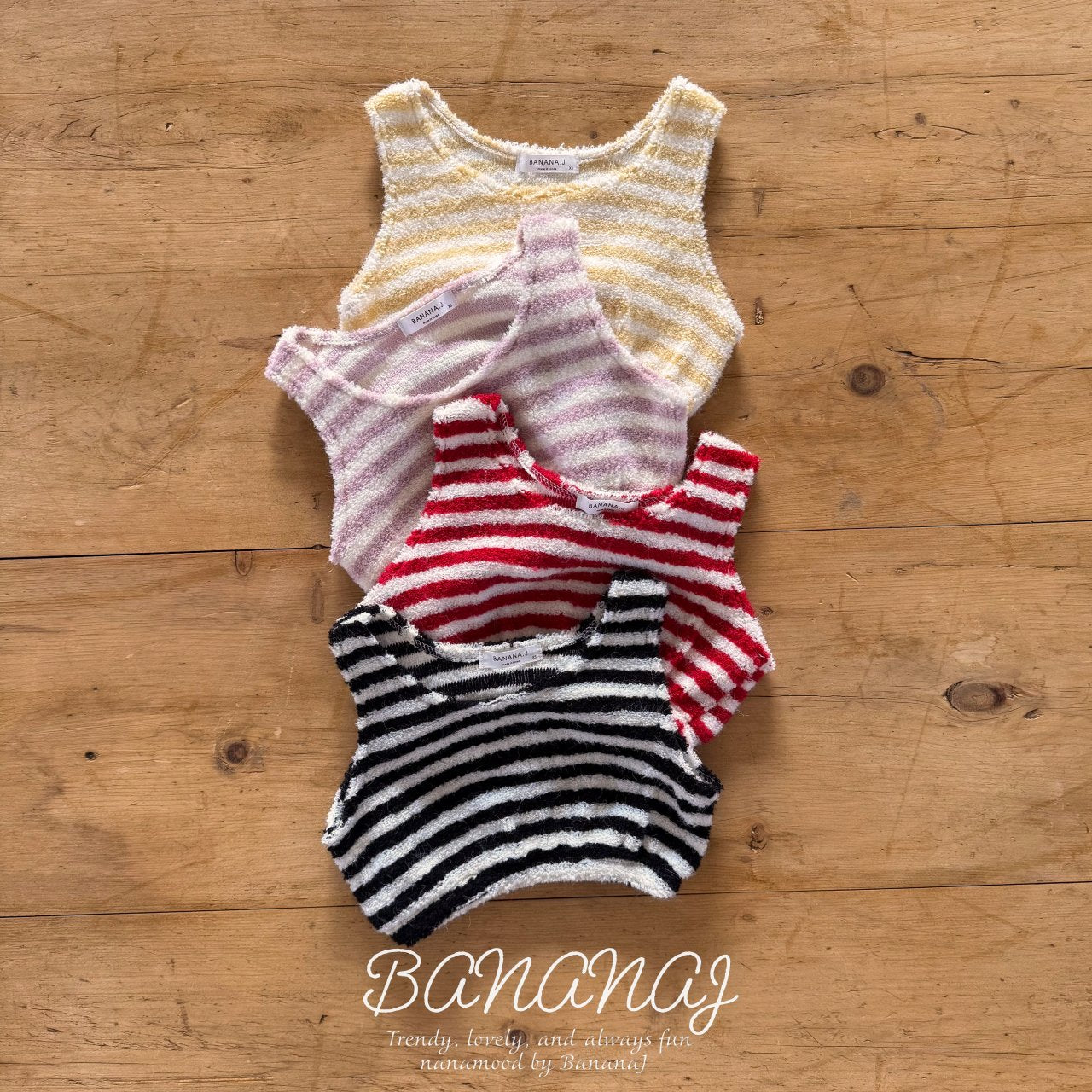 ［BANANAJ］Soft stripe vest