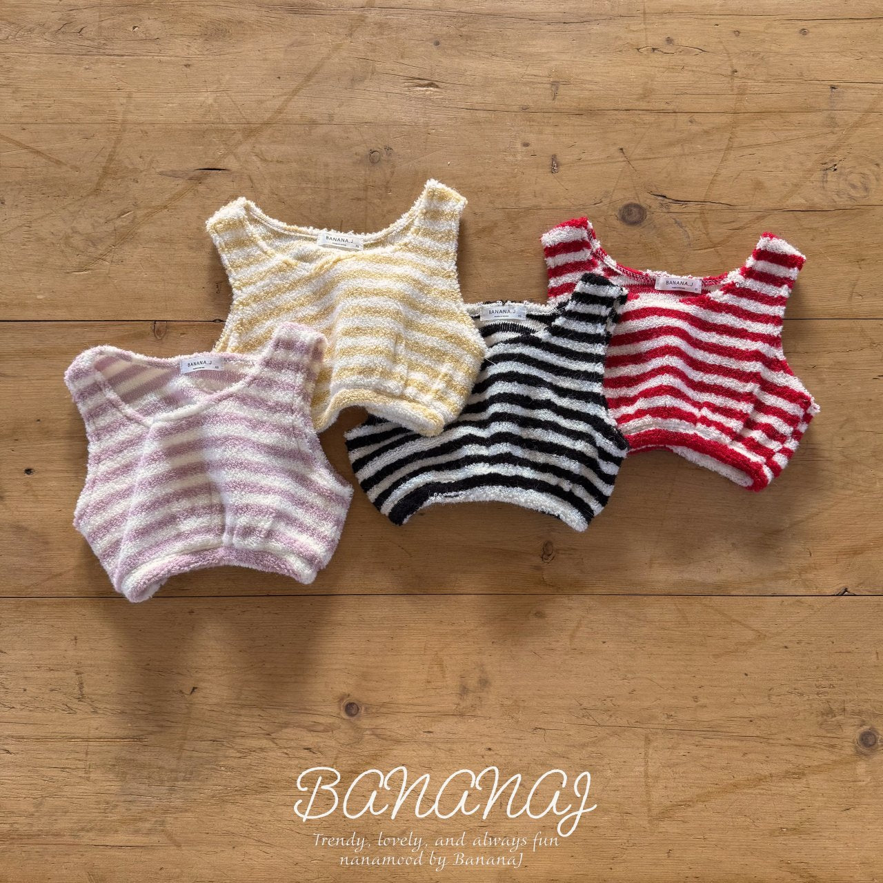 ［BANANAJ］Soft stripe vest