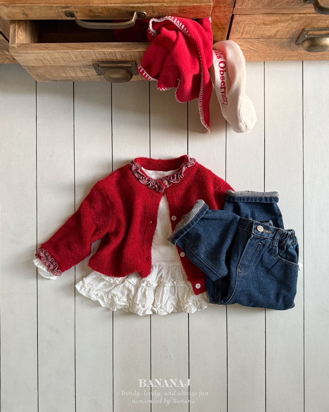 ［BANANAJ］Ruffle frill tee