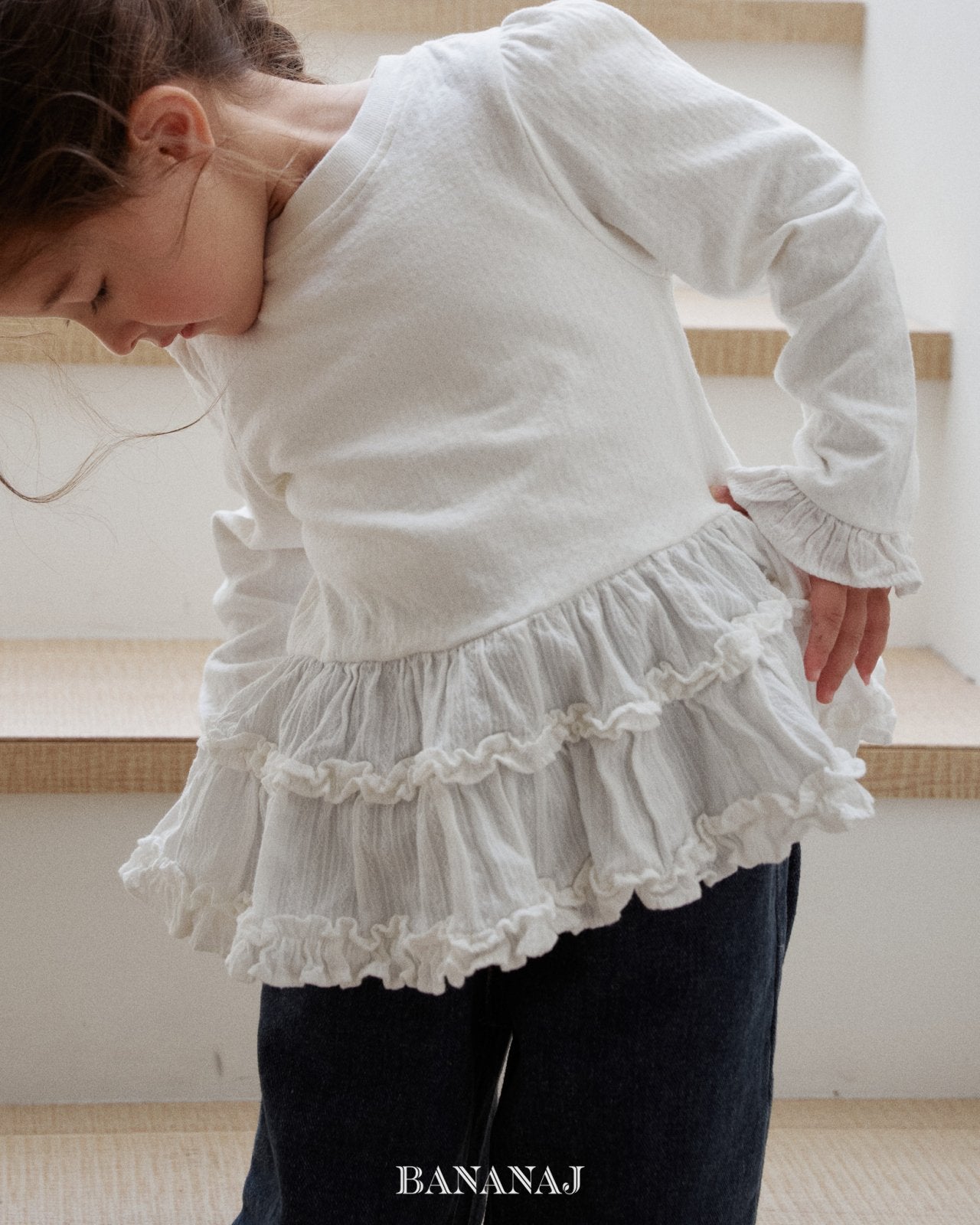 ［BANANAJ］Ruffle frill tee