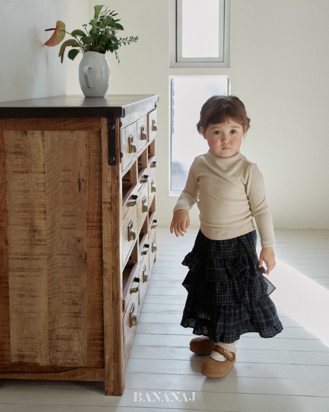 ［BANANAJ］Soft turtleneck tee