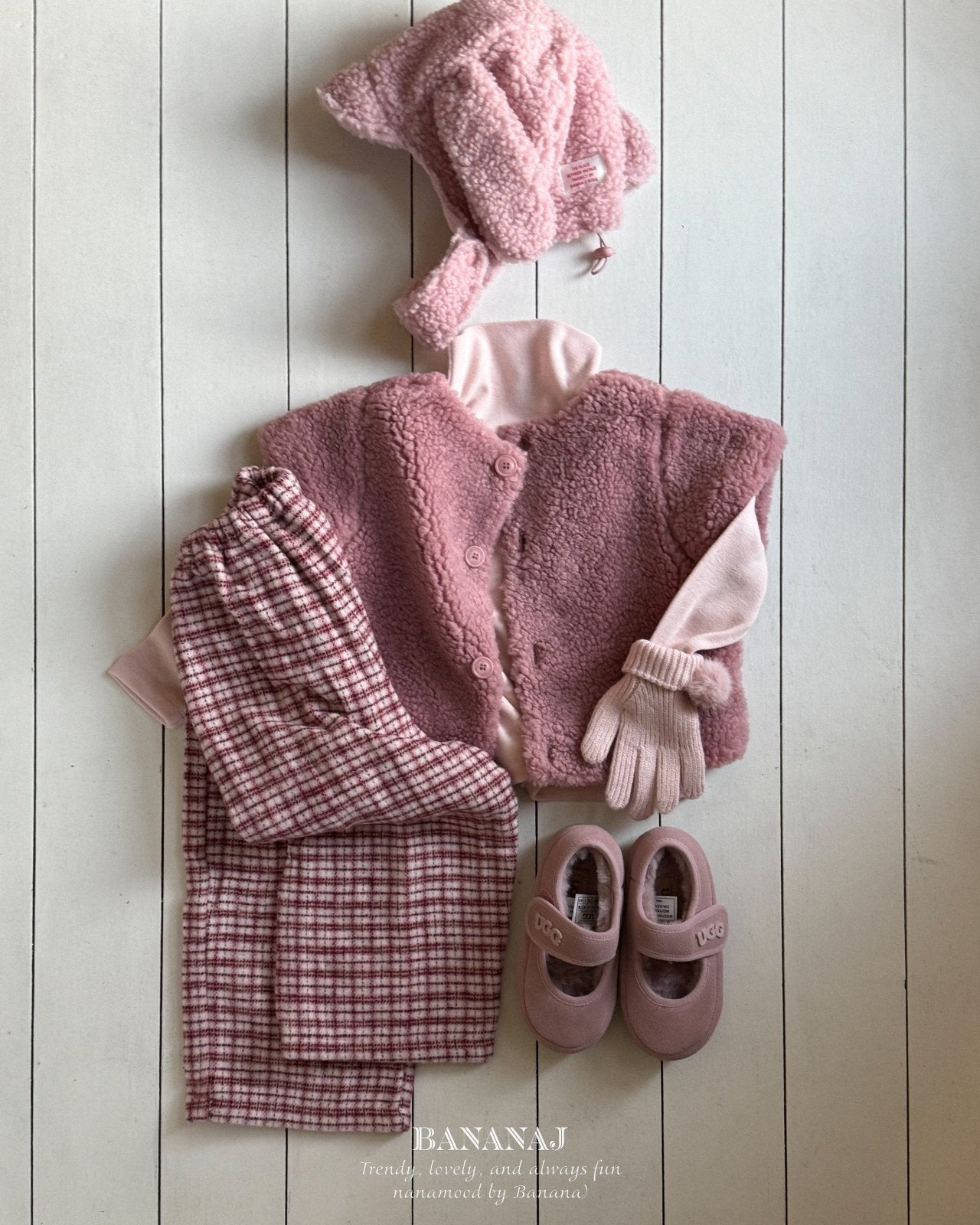 ［BANANAJ］Cozy check pants