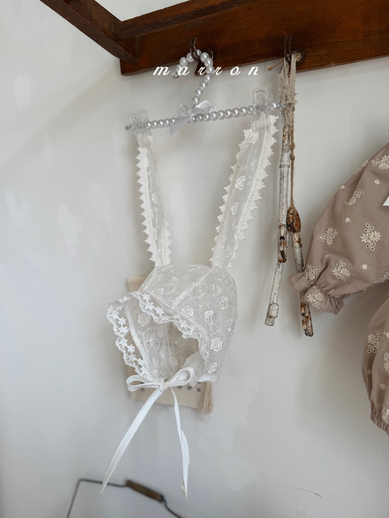 ［marron］Bunny lace bonnet