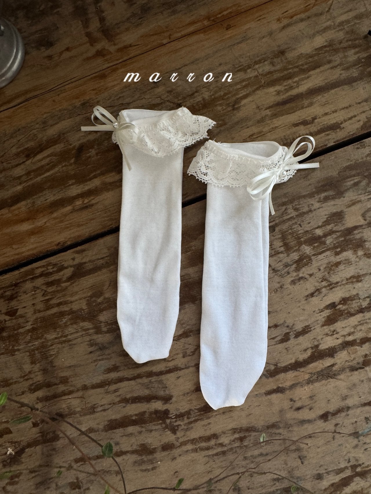 ［marron］Ribbon socks