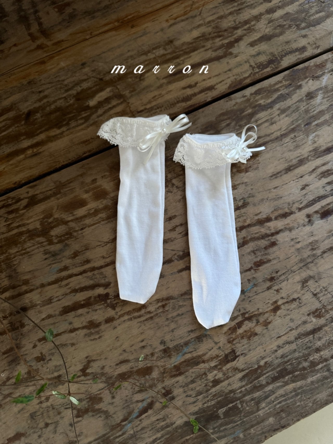 ［marron］Ribbon socks