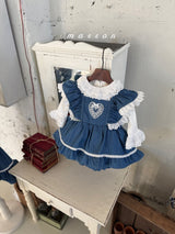 ［marron］Heart frill lace rompers