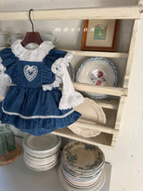 ［marron］Heart frill lace rompers