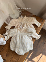 ［marron］Rosa organza puff rompers