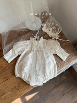 ［marron］Rosa organza puff rompers