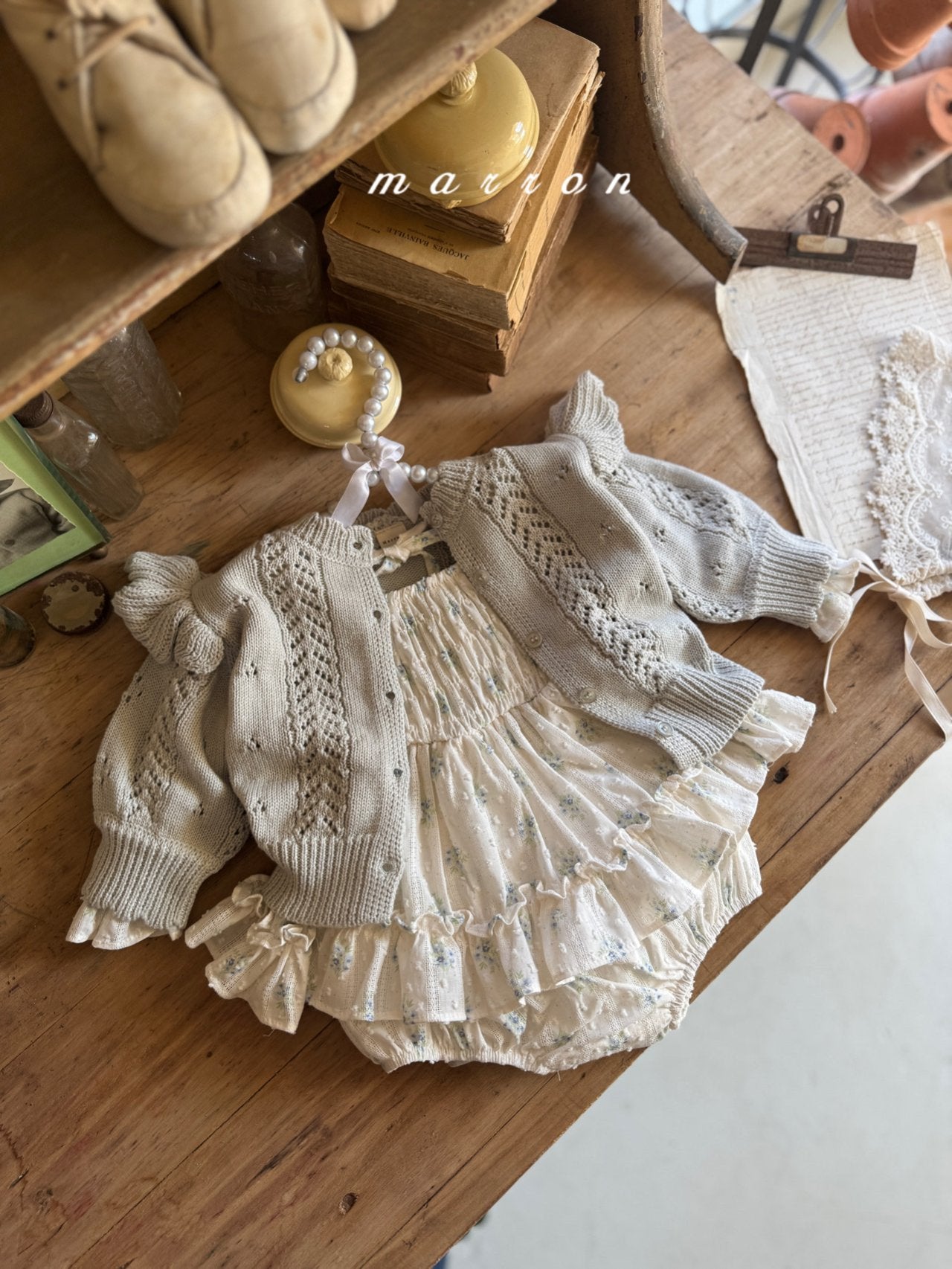 ［marron］Spring flower rompers