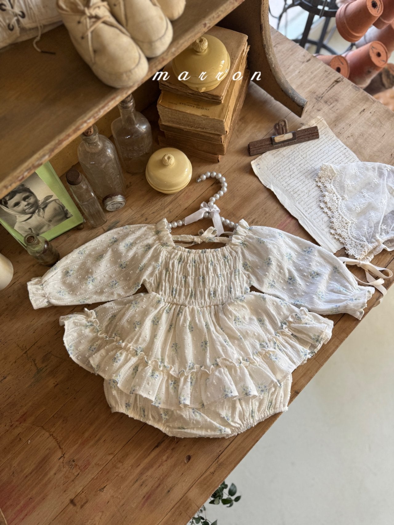 ［marron］Spring flower rompers