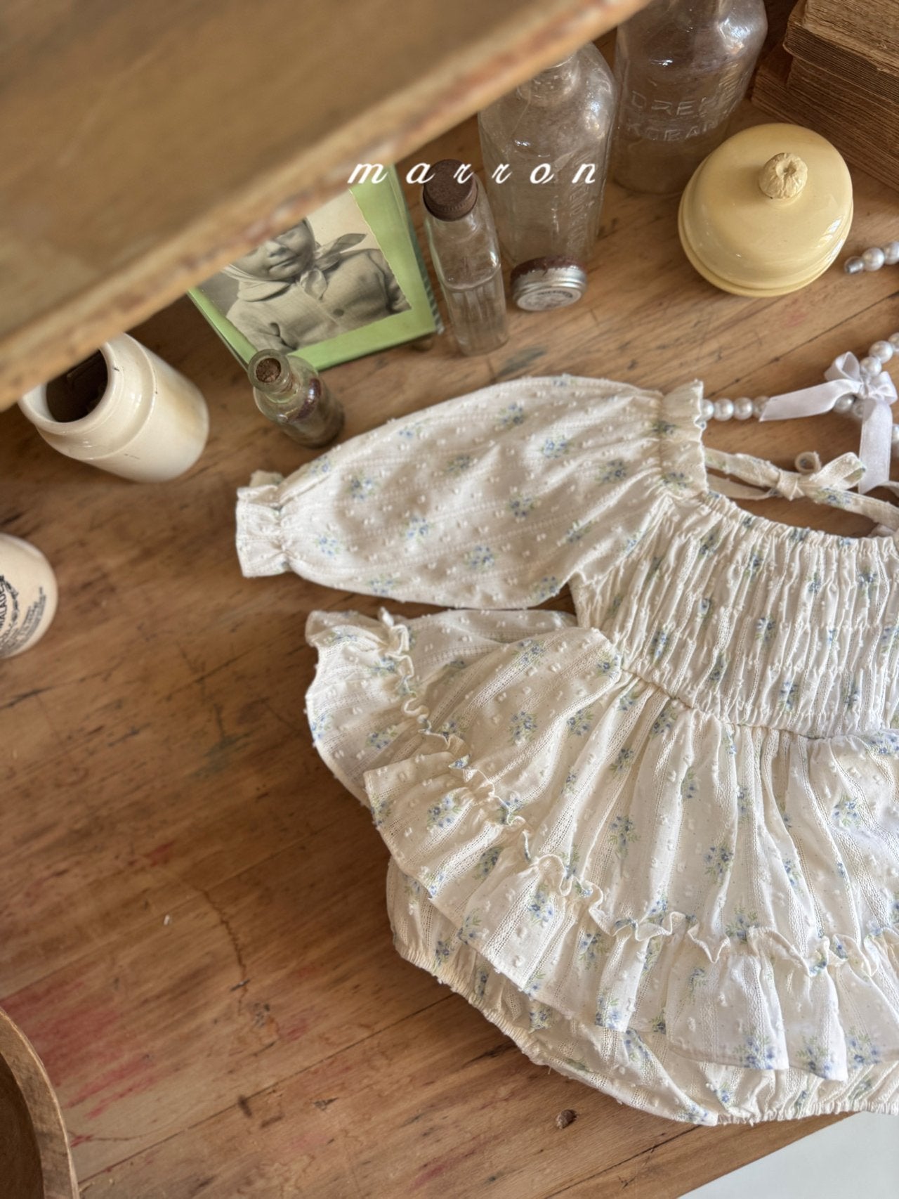 ［marron］Spring flower rompers