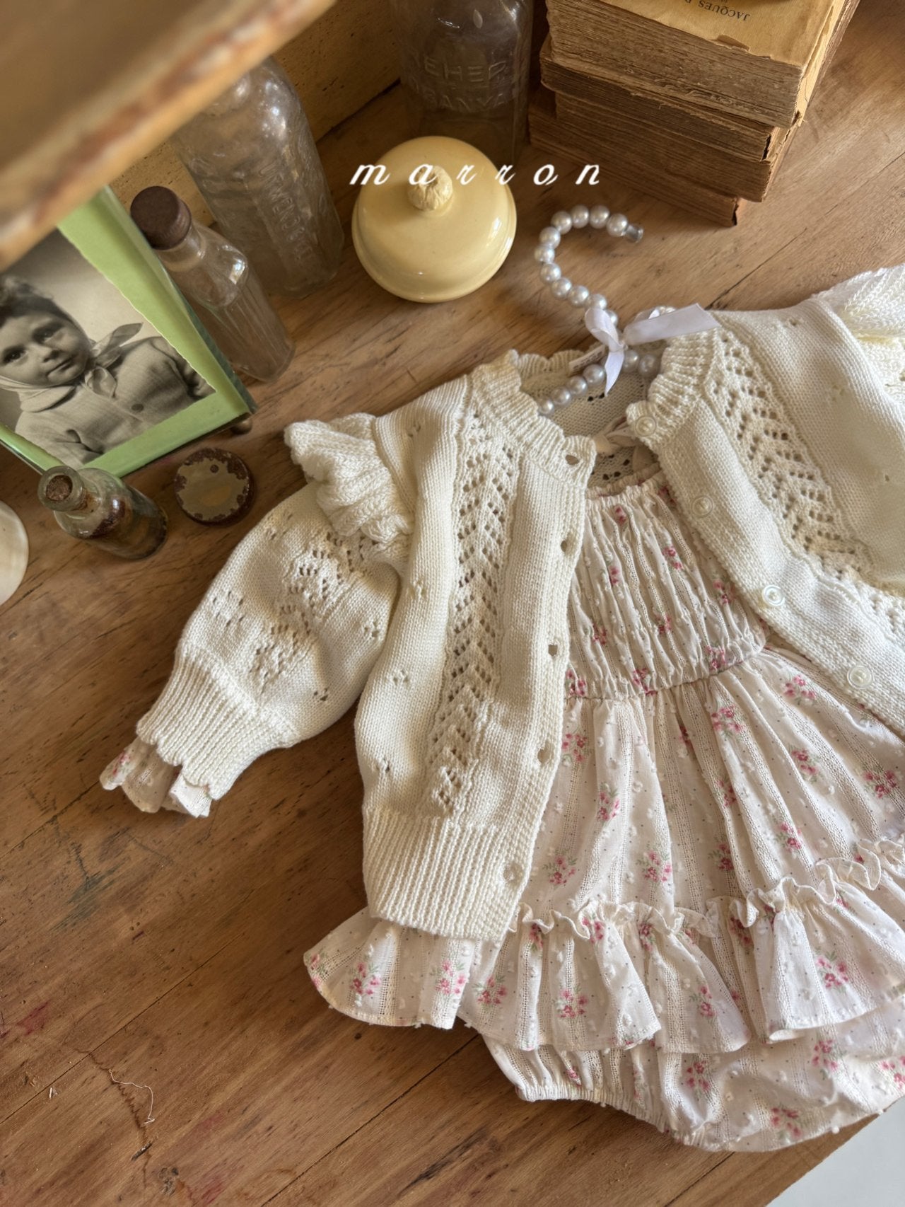 ［marron］Spring flower rompers