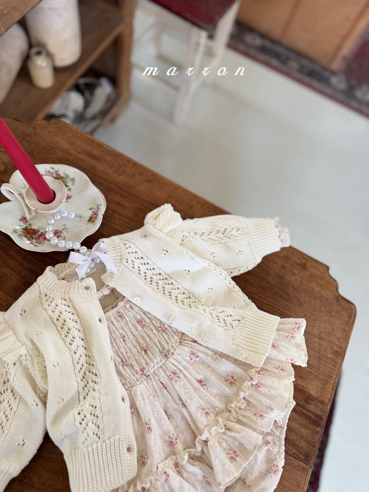 ［marron］Spring flower rompers