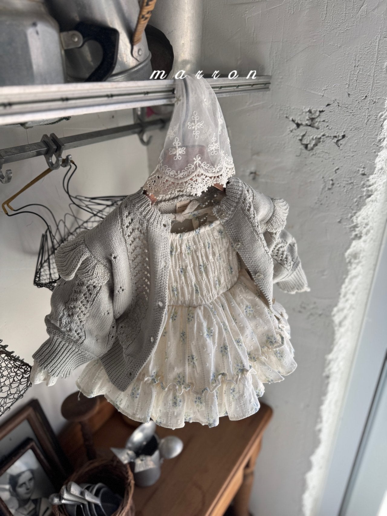 ［marron］Spring flower rompers