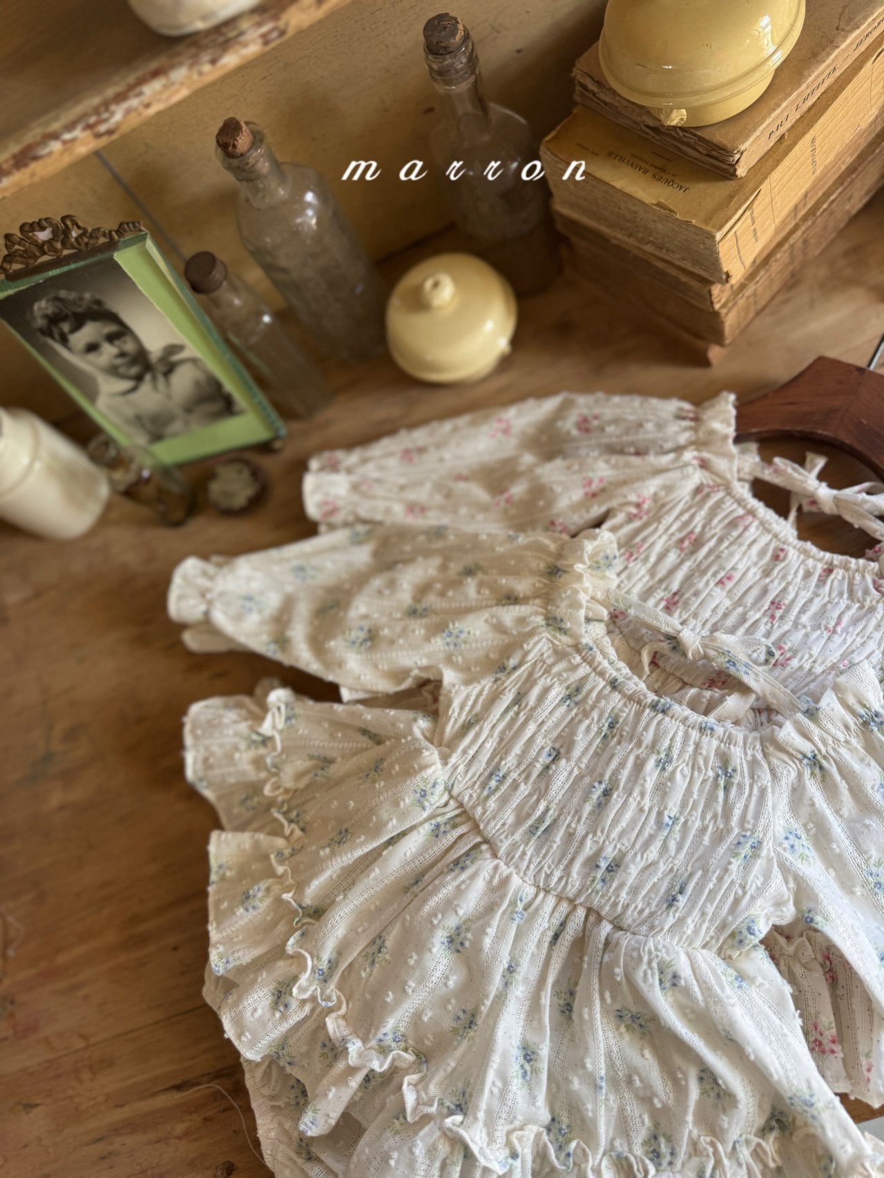 ［marron］Spring flower rompers