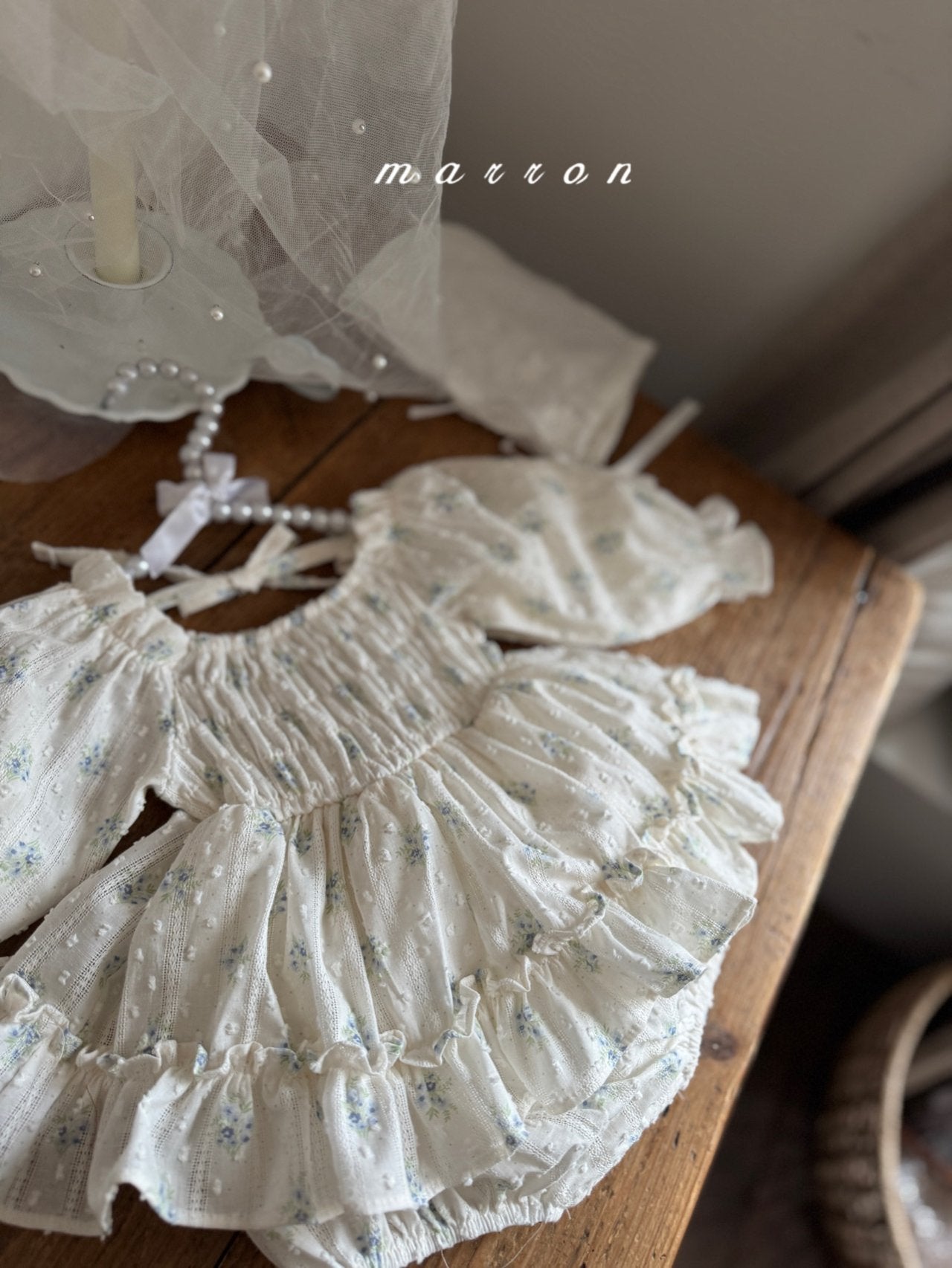 ［marron］Spring flower rompers