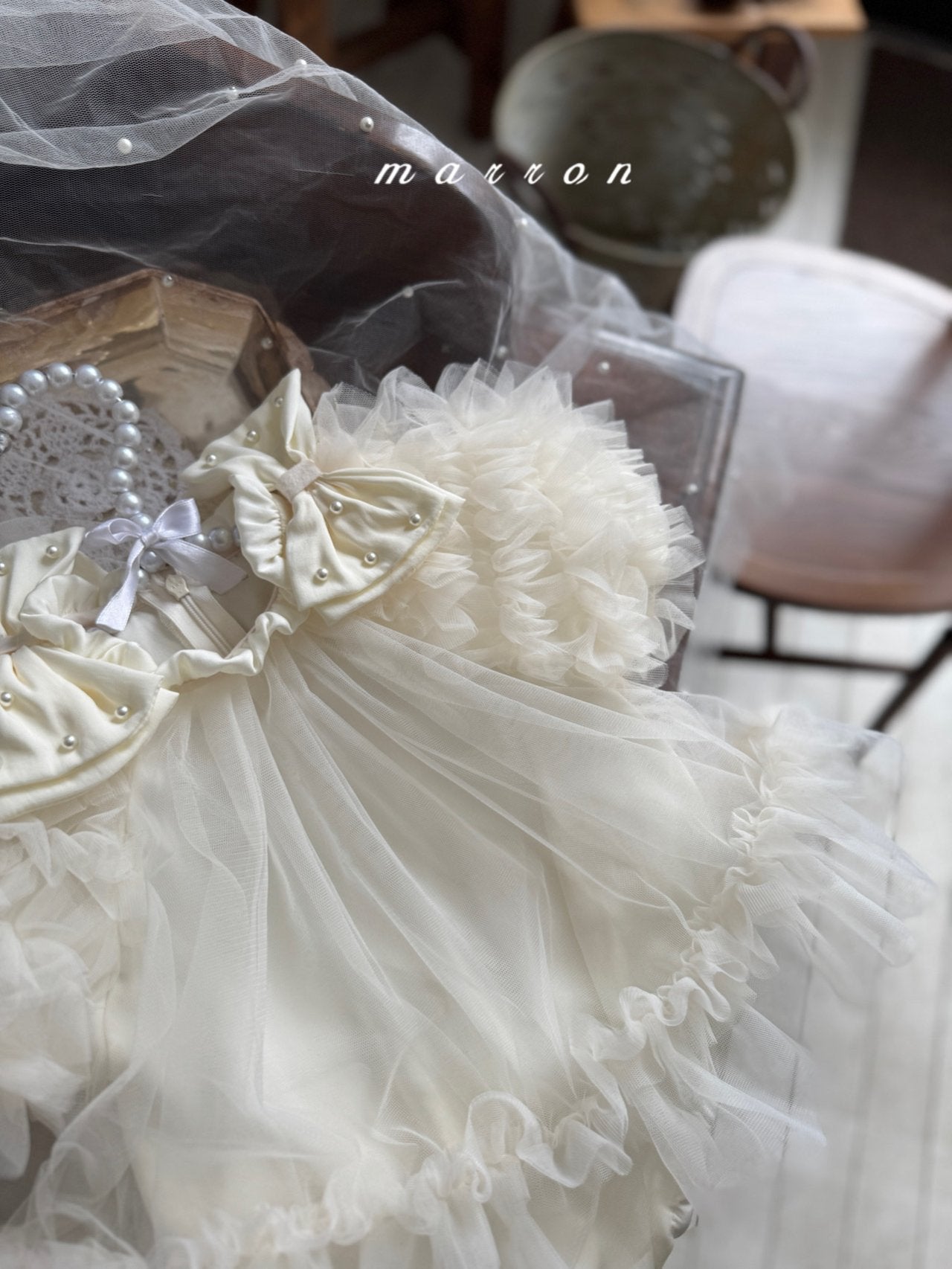 ［marron］Anna shasha ribbon rompers