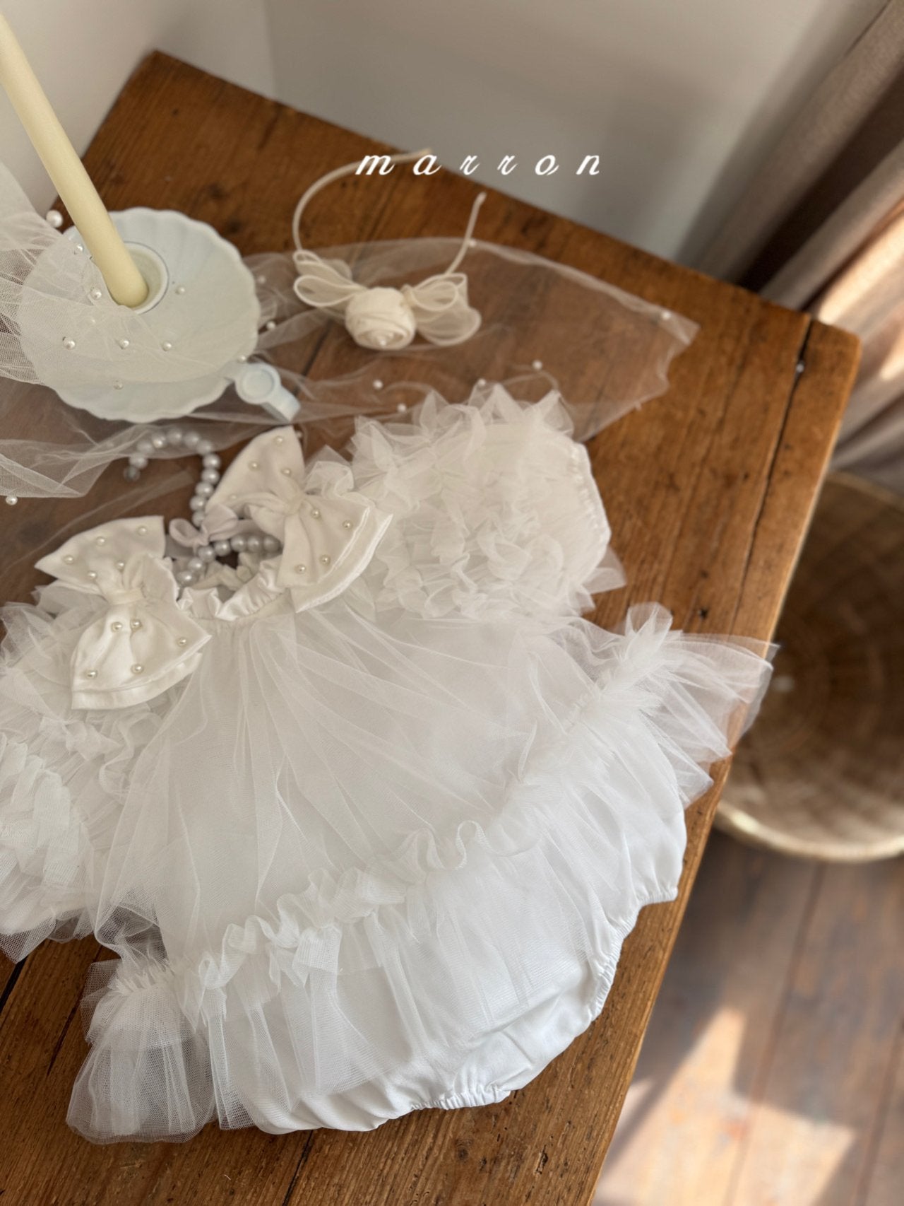 ［marron］Anna shasha ribbon rompers