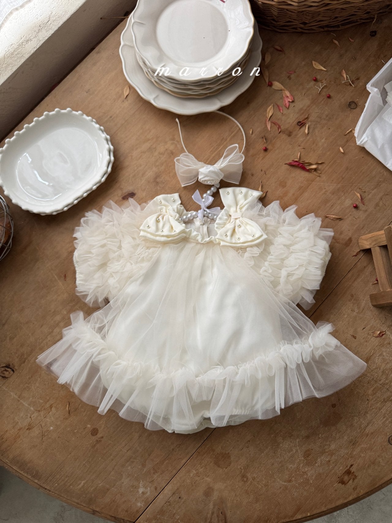 ［marron］Anna shasha ribbon rompers