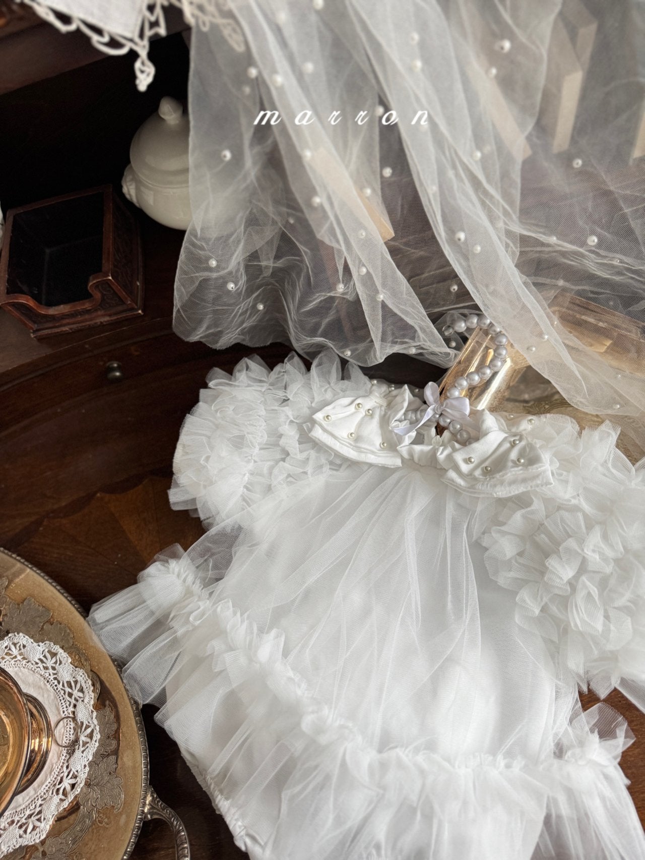 ［marron］Anna shasha ribbon rompers