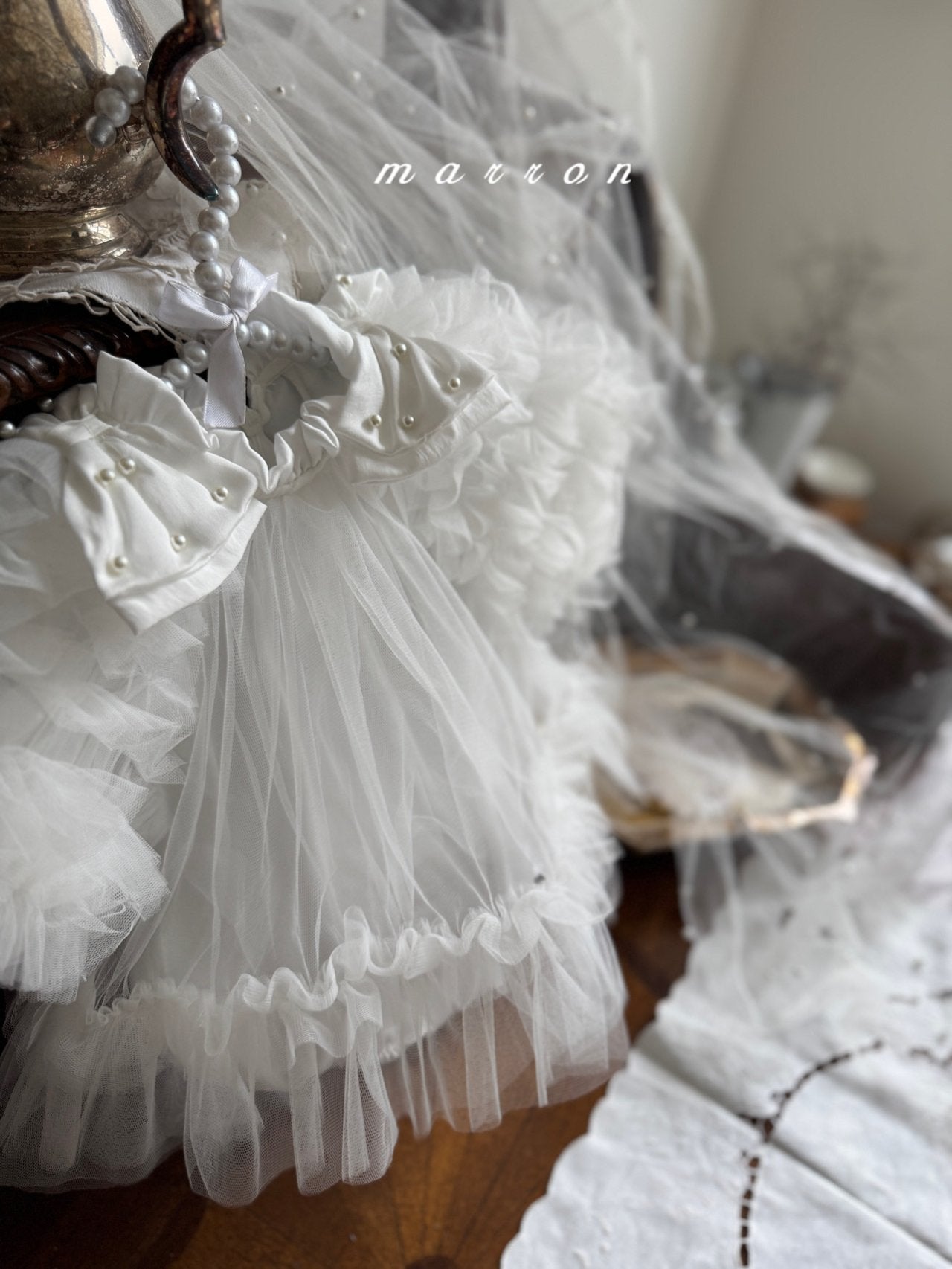 ［marron］Anna shasha ribbon rompers