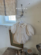 ［marron］Mimosa flower collar rompers