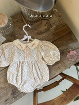 ［marron］Mimosa flower collar rompers
