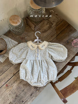 ［marron］Mimosa flower collar rompers