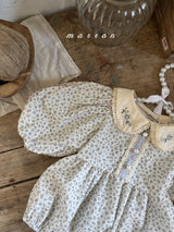 ［marron］Mimosa flower collar rompers