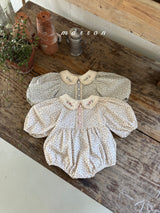 ［marron］Mimosa flower collar rompers