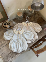 ［marron］Mimosa flower collar rompers