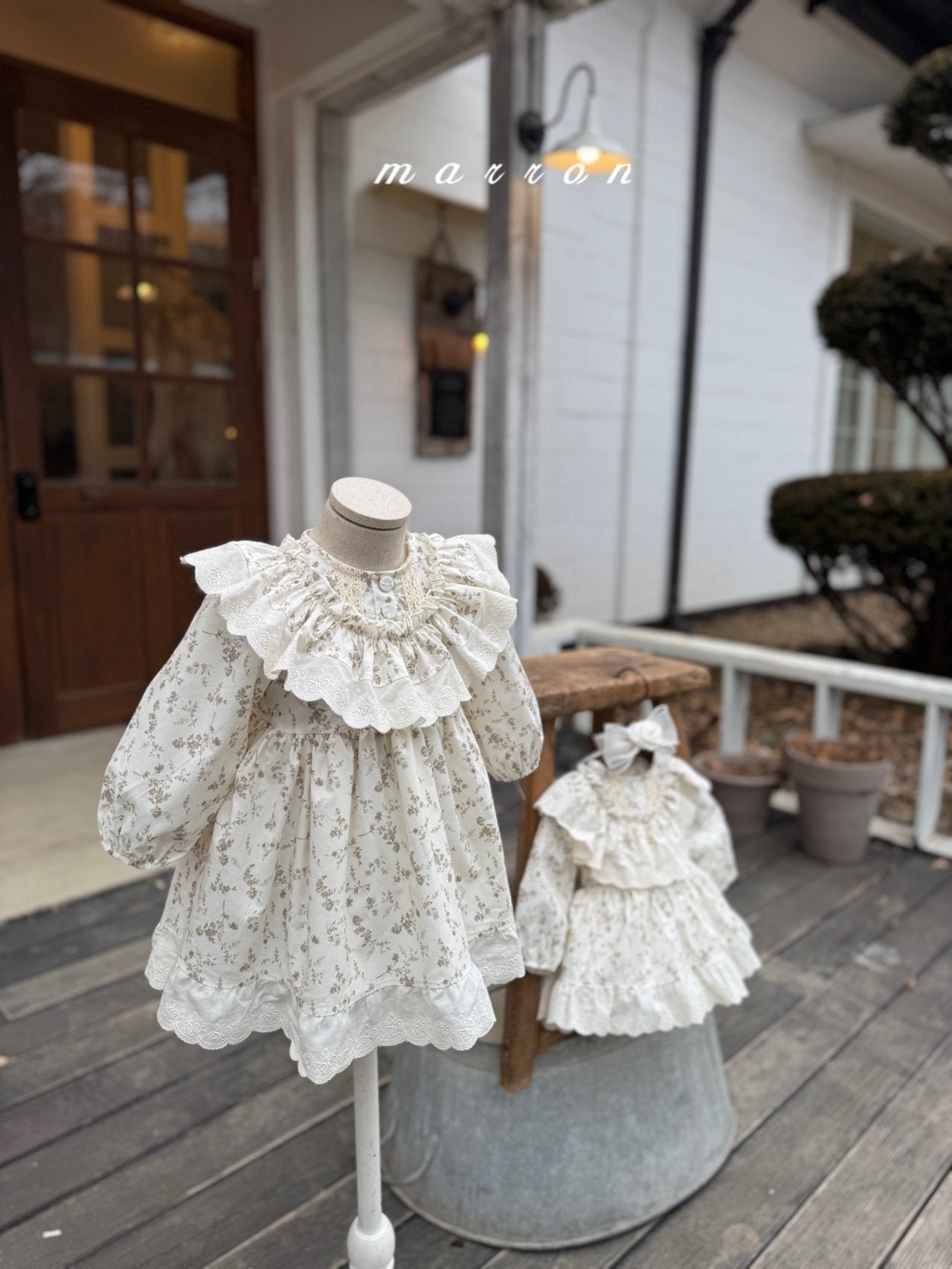 ［marron］Aness flower rompers