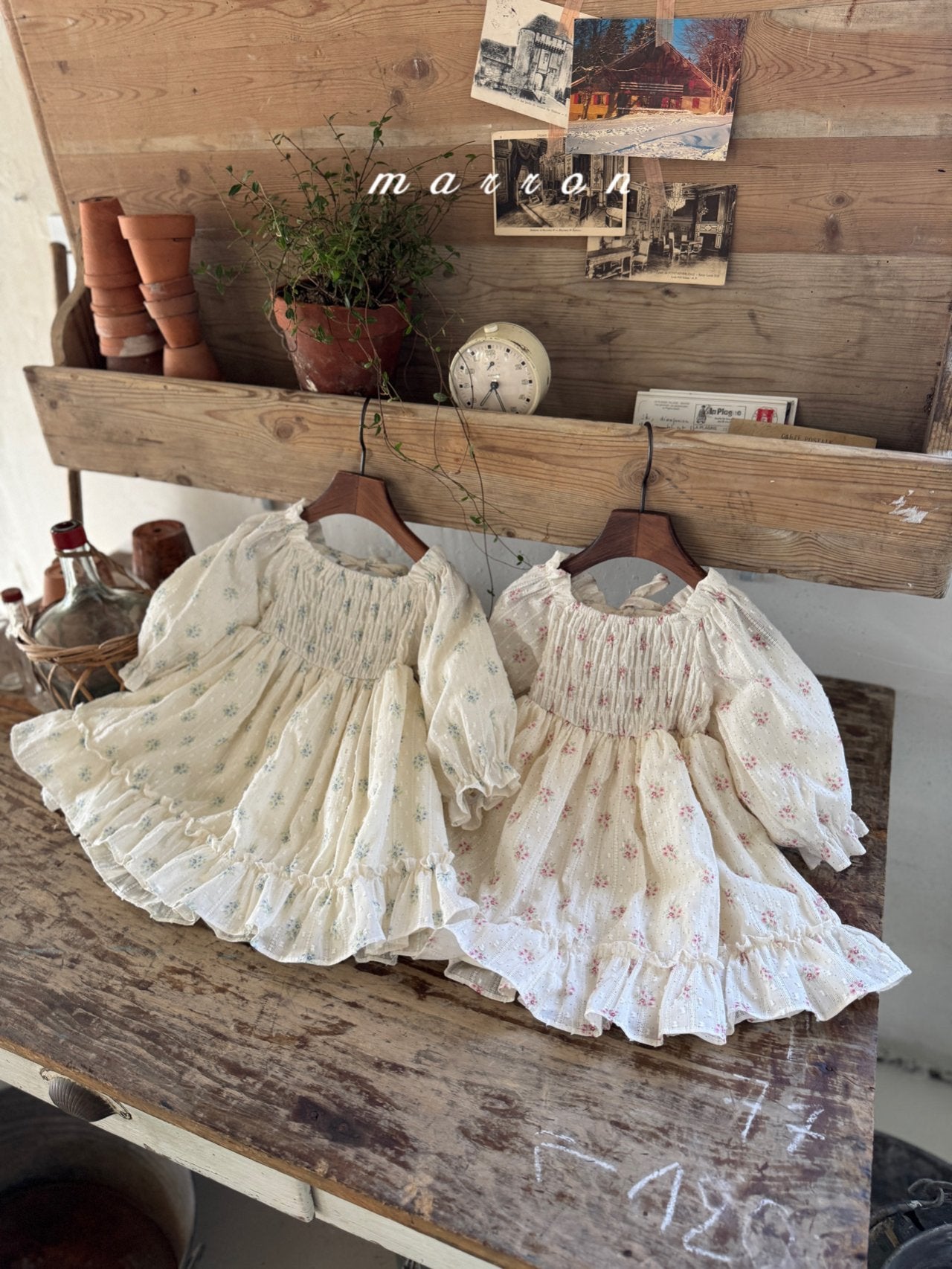 ［marron］Spring flower one-piece