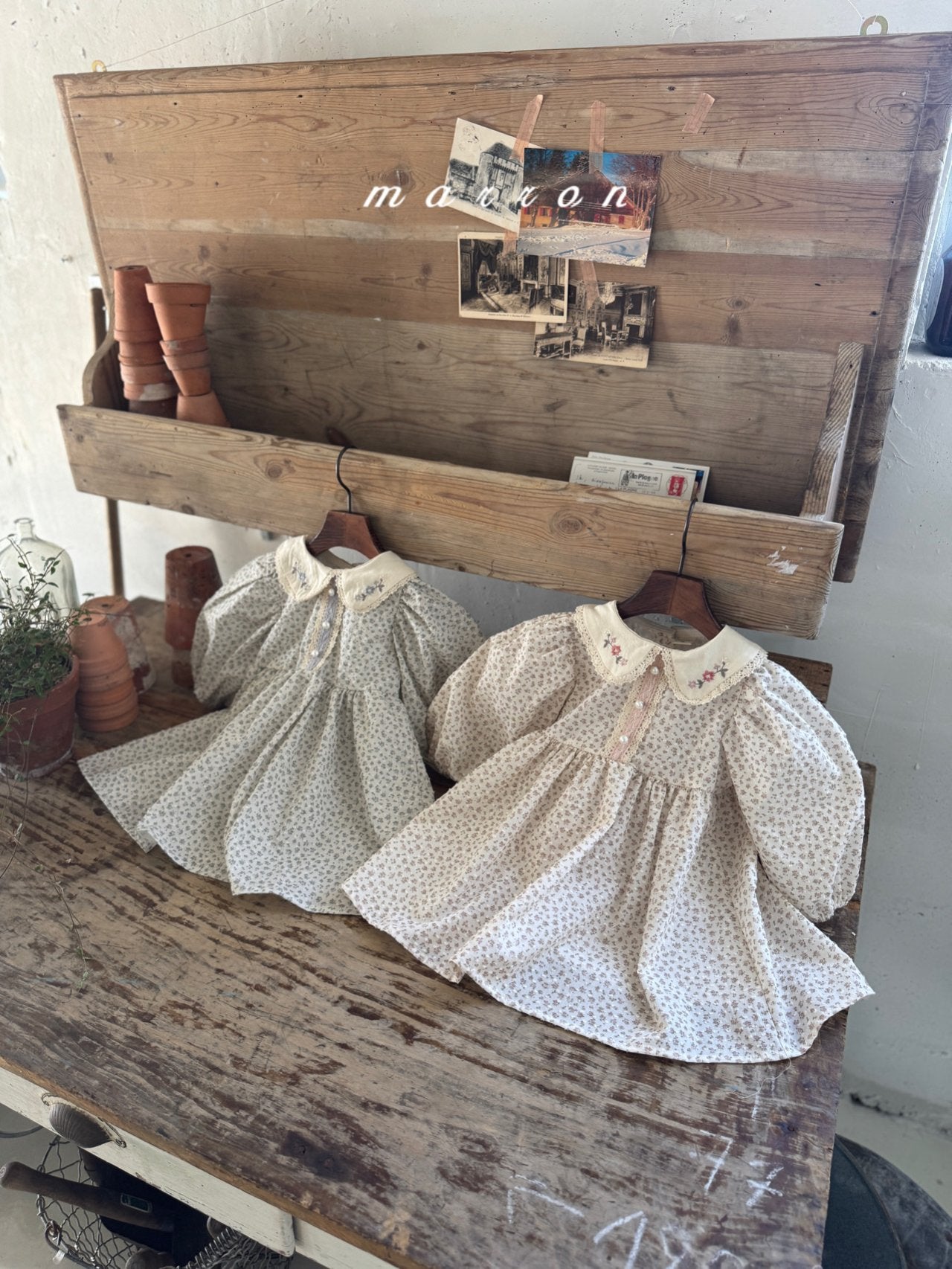 ［marron］Mimosa flower collar one-piece