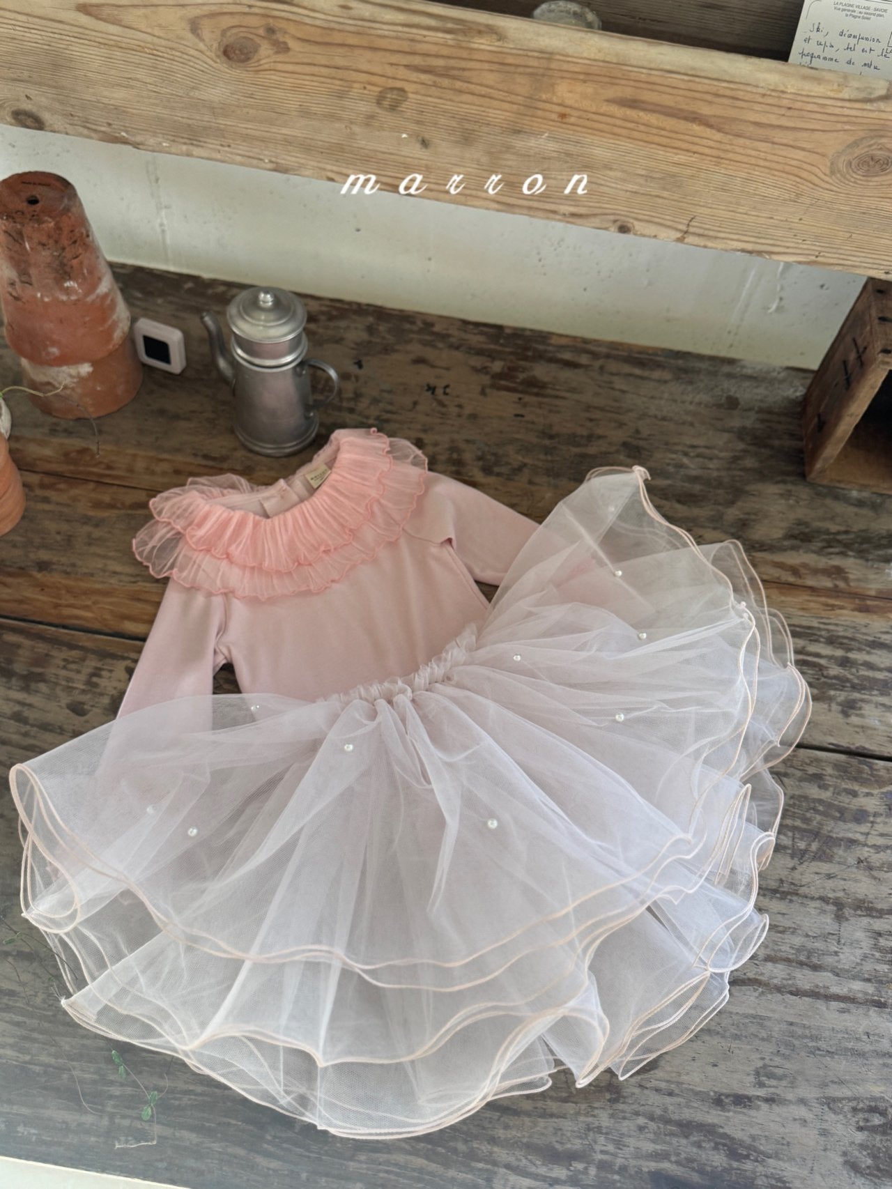 ［marron］Pearl shasha skirt