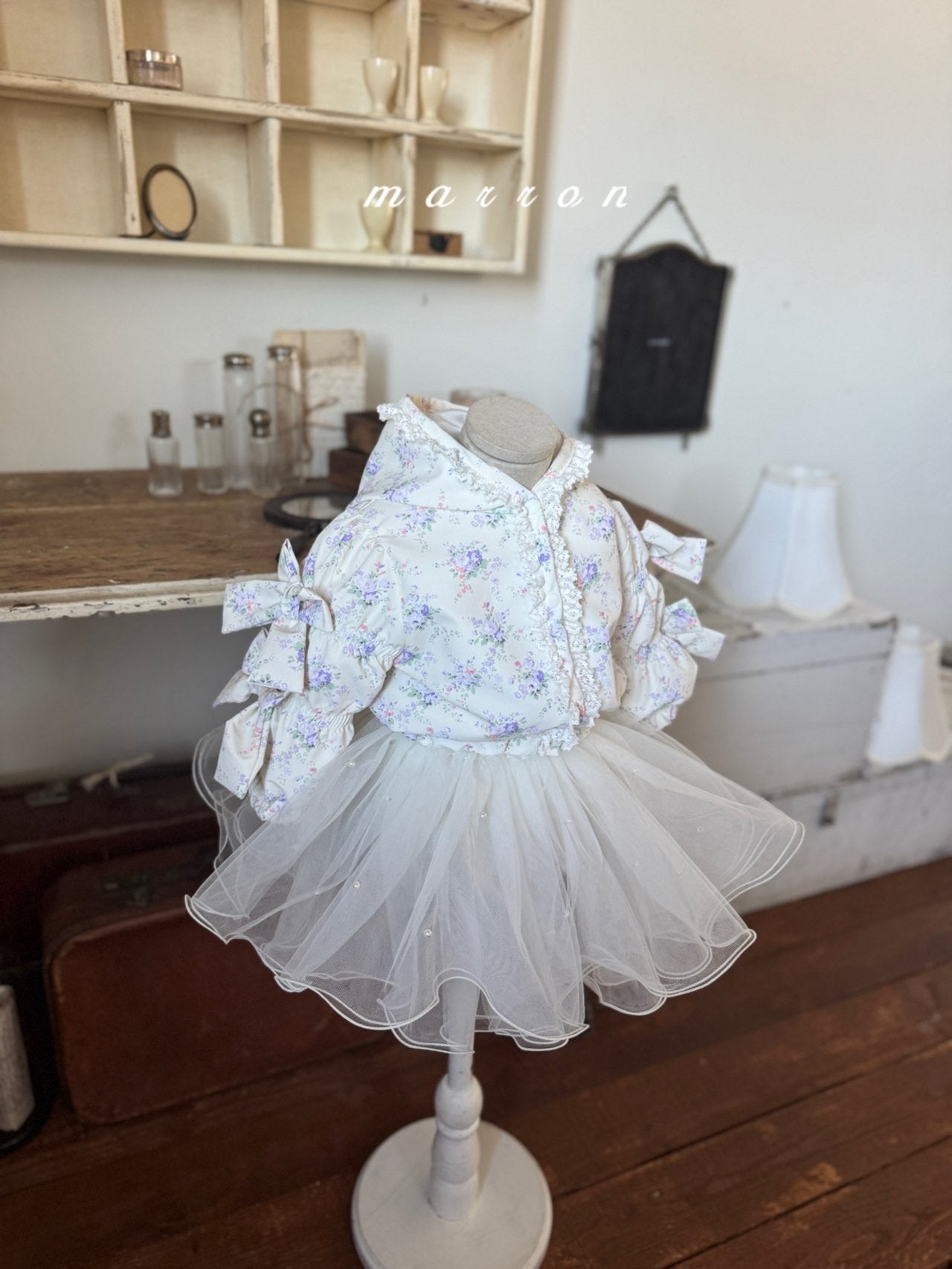 ［marron］Pearl shasha skirt