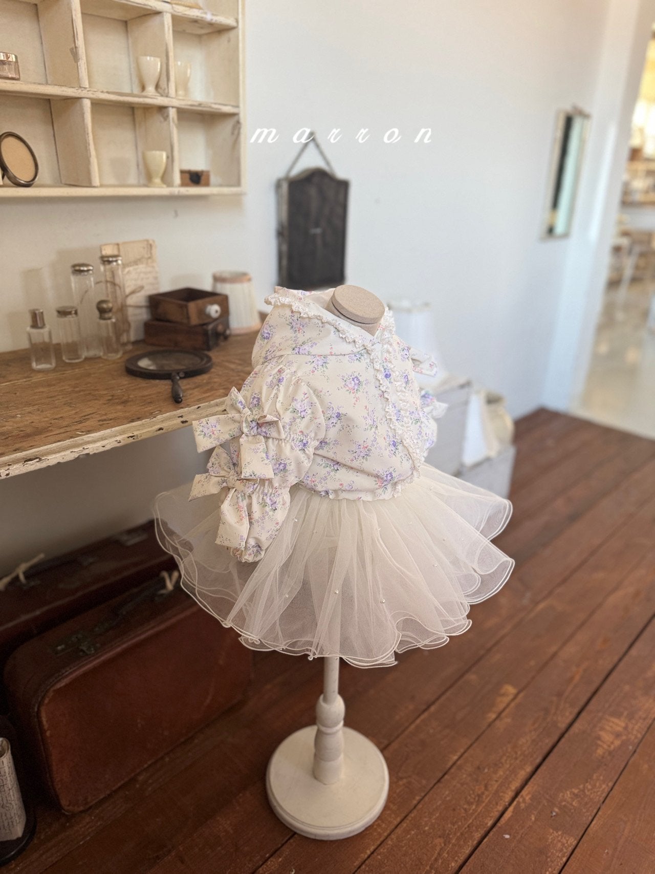 ［marron］Pearl shasha skirt