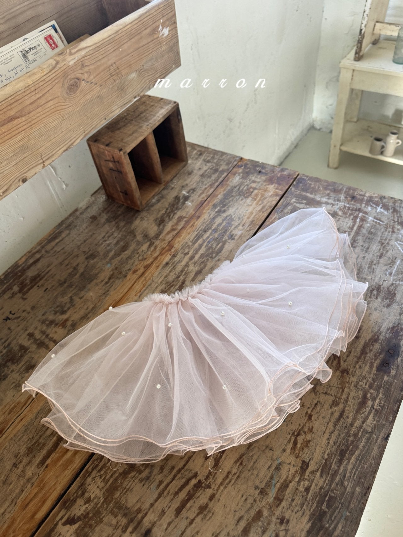 ［marron］Pearl shasha skirt