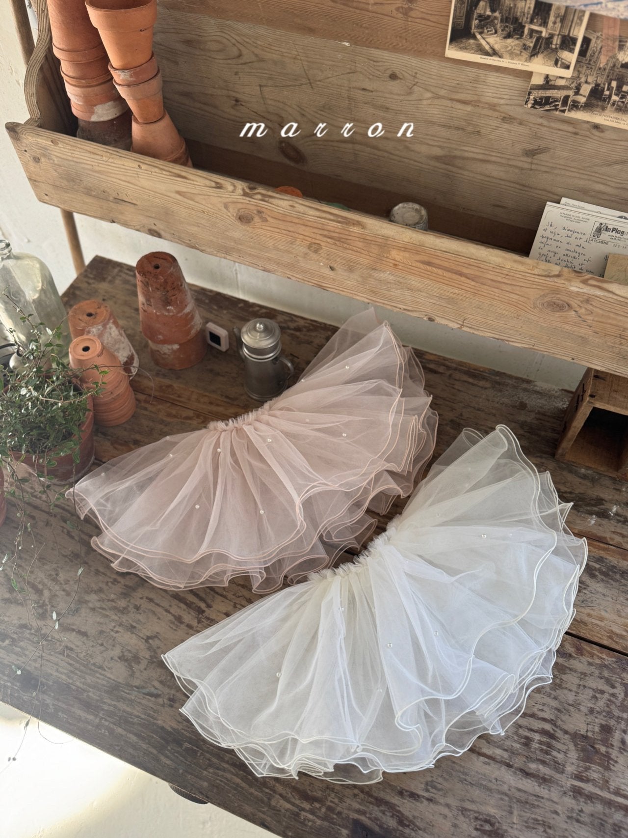 ［marron］Pearl shasha skirt