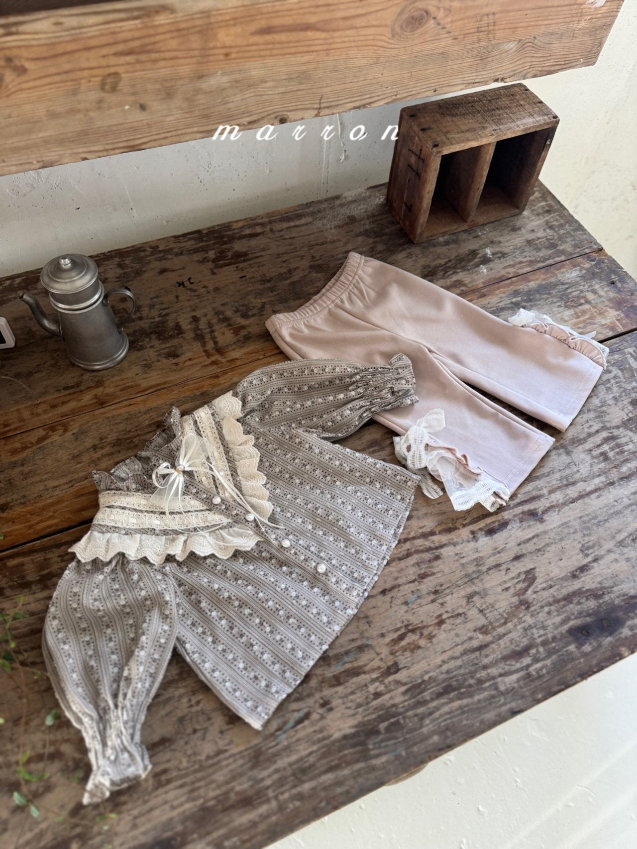 ［marron］Susu ribbon pants