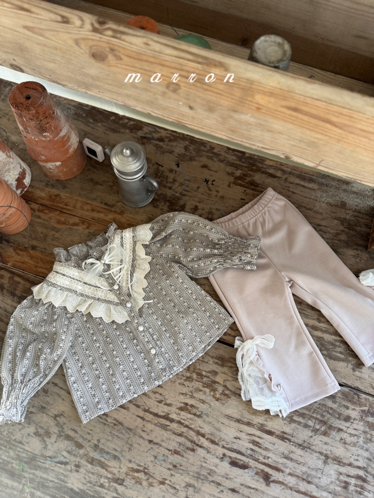 ［marron］Susu ribbon pants