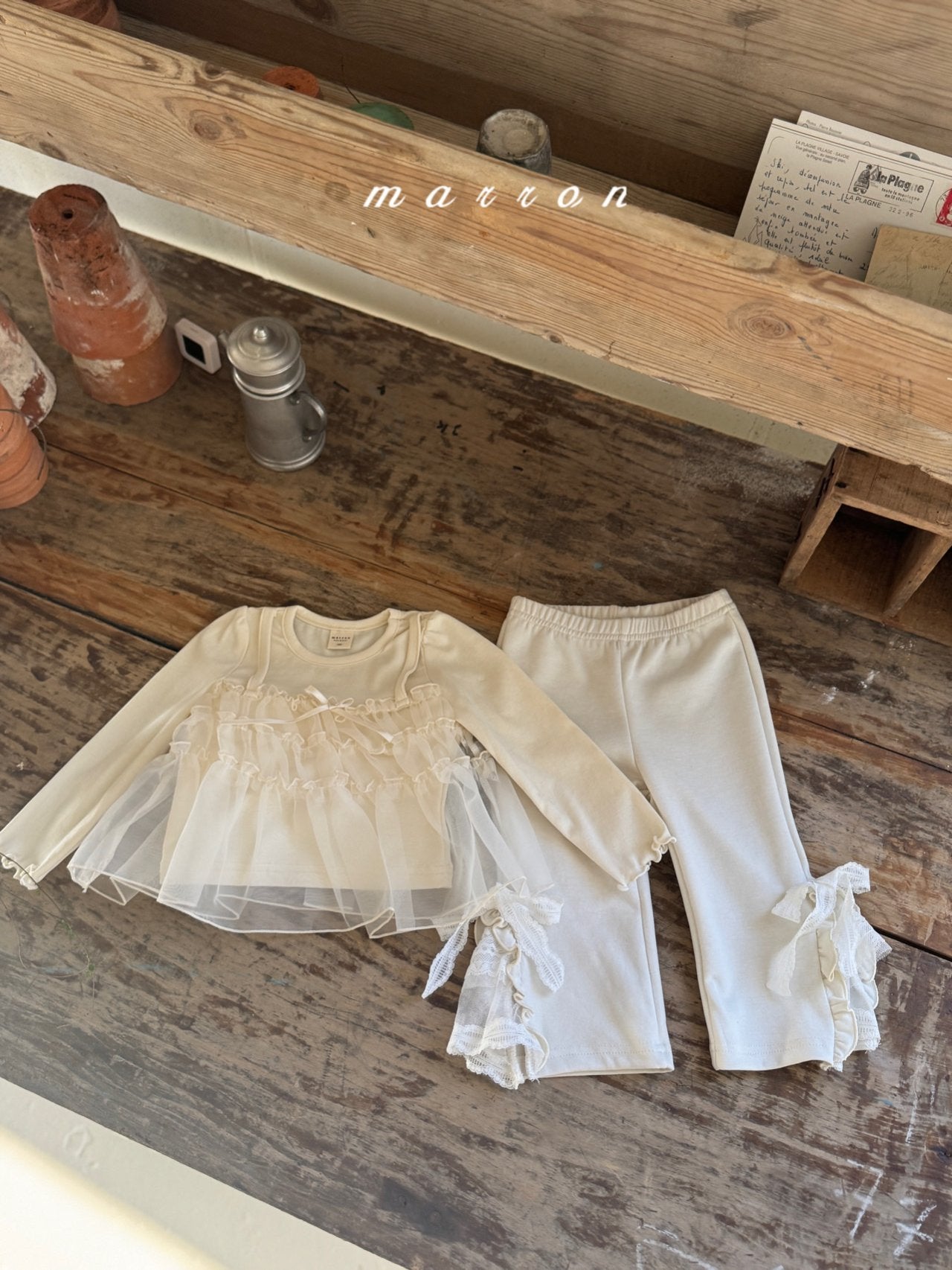 ［marron］Susu ribbon pants