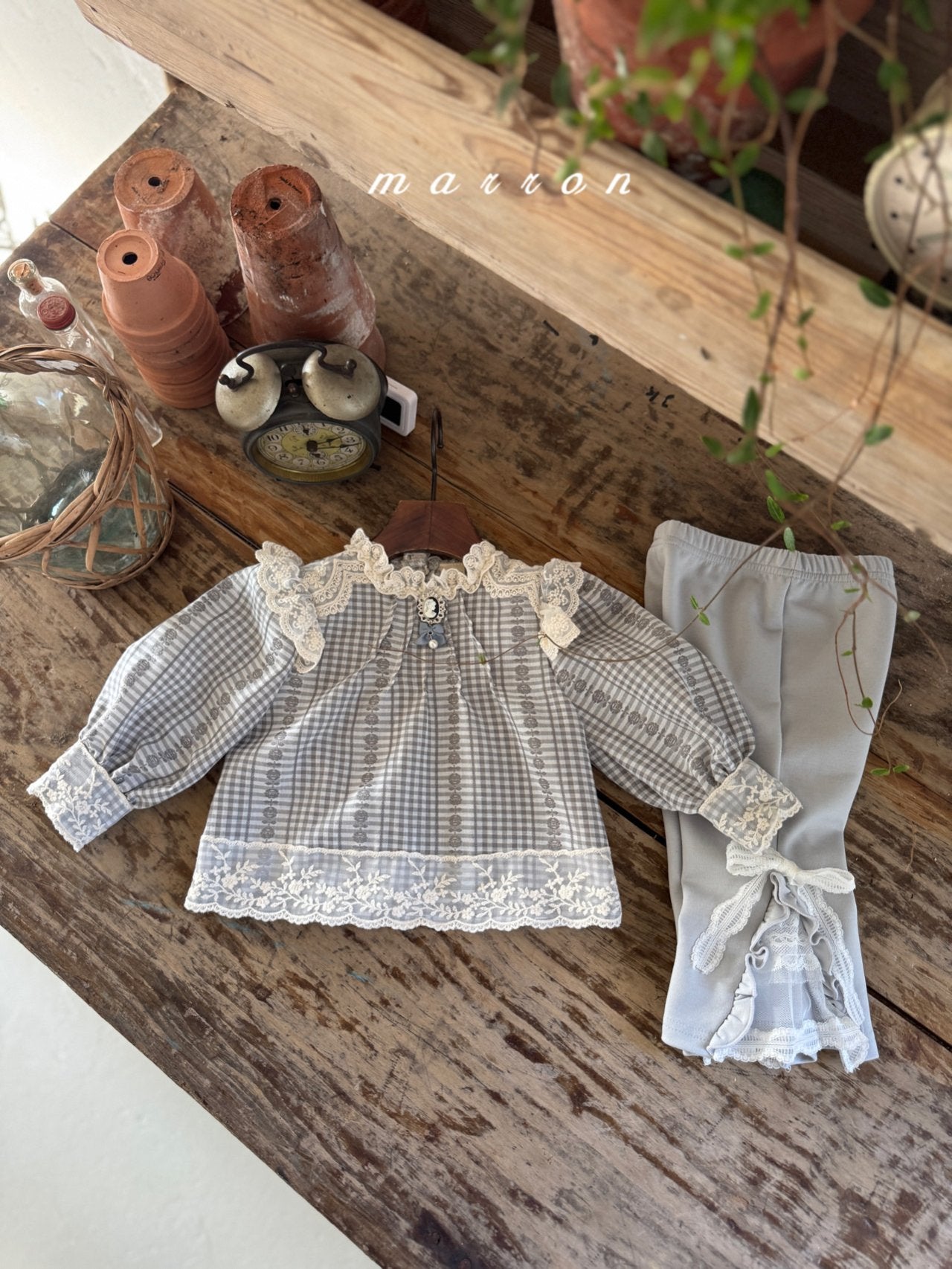 ［marron］Susu ribbon pants