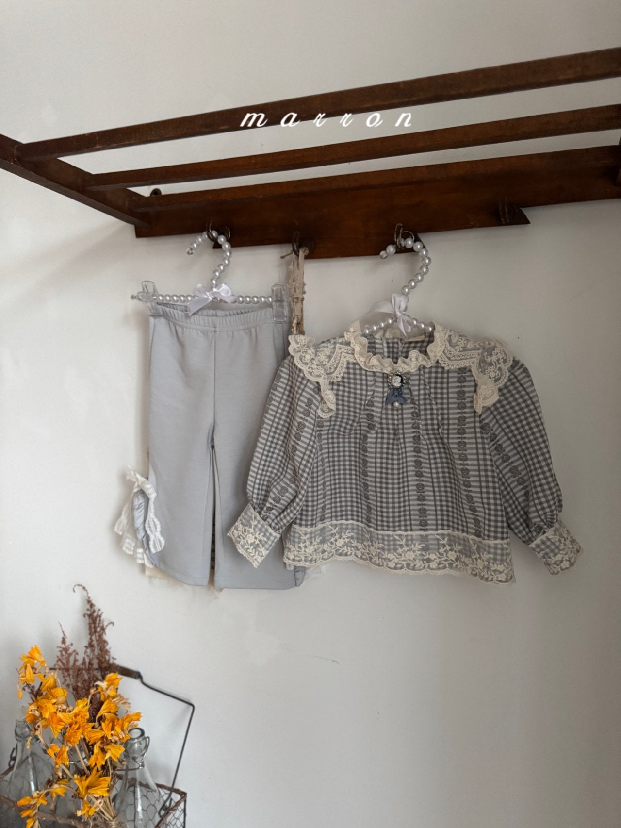 ［marron］Susu ribbon pants